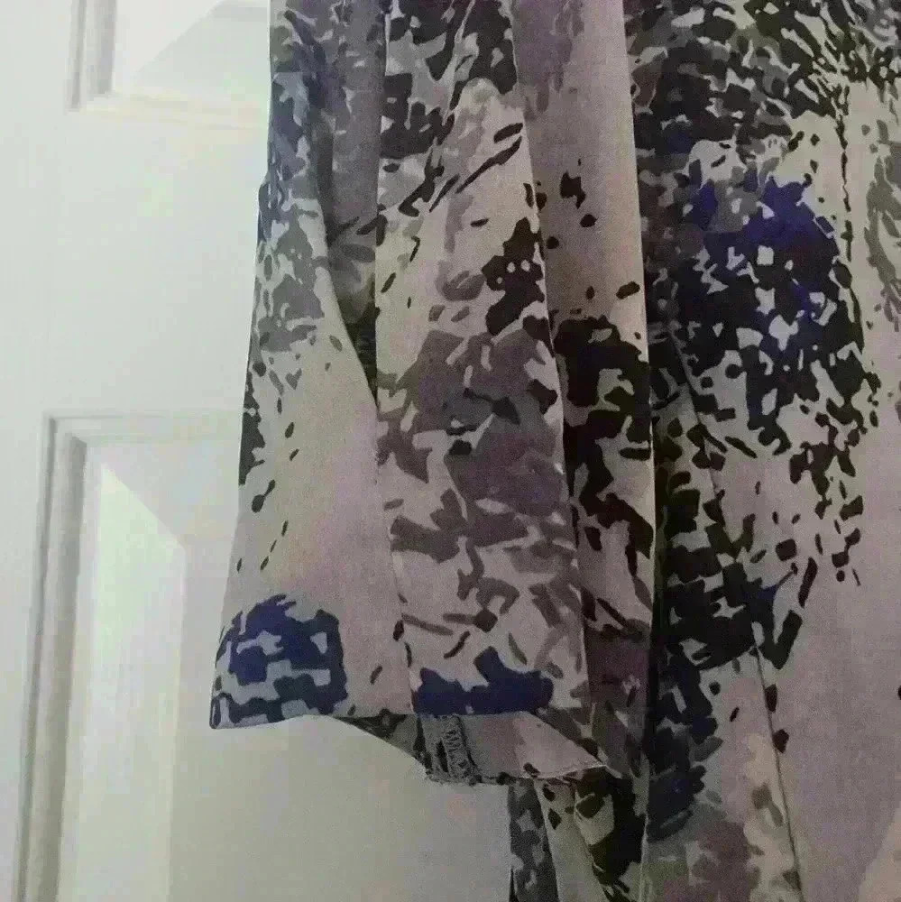 Banana Republic Petite Dress Gray Abstract Size 12P - Picture 8 of 15
